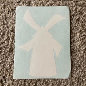 Dutch Bros Coffee vinyl windmill sticker in white
